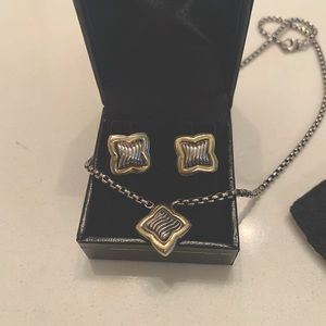 Auth 18k/Sterling David Yurman Quartrefoil set!